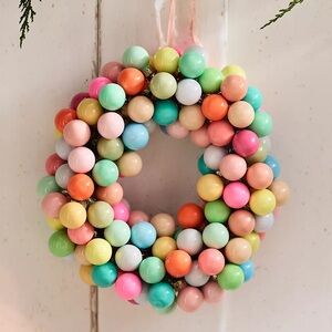 Anthropologie Good Cheer Bauble Ornament Wreath, Enamel Mini, NEW!